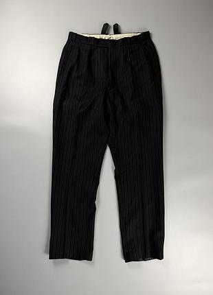 Классические шерстяные брюки в полоску под подтяжки vintage archive tailored trousers
