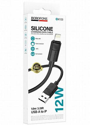 Дата кабель borofone bx123 leya usb to lightning 12w (1m) black 2