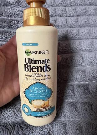 Крем для волосся garnier ultimate blends leave-in gaining control cream argan richness almond cream