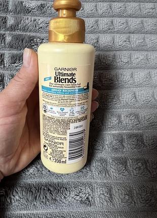 Крем для волосся garnier ultimate blends leave-in gaining control cream argan richness almond cream 3