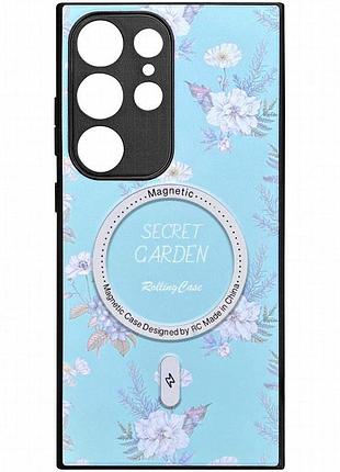 Tpu+pc чехол secret garden with magnetic fit для samsung galaxy s24 ultra mint