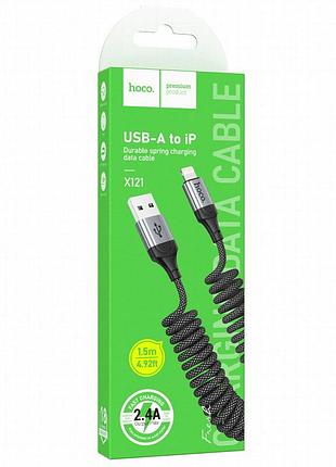Дата кабель hoco x121 nuevo usb to lightning 2.4a (1.5m) black 2