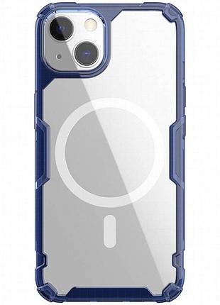 Tpu чехол nillkin nature pro magnetic для apple iphone 15 (6.1") синий (прозрачный)