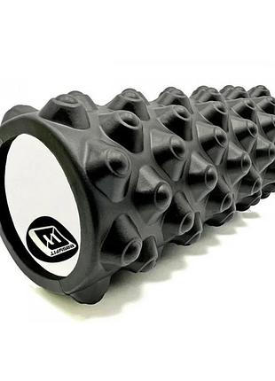 Массажный ролик grid roller extreme ef-2023-bk 33 см, черный
