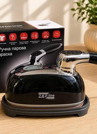 Ручной паровой утюг 2000 вт zepline / отпариватель с led экраном zp-00354 черный