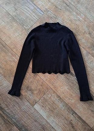 Лонг топ под горло в рубчик хс, с 5