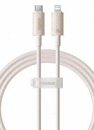 Дата кабель baseus habitat series fast charging type-c to lightning 20w (2m) (p10360201) wheat pink