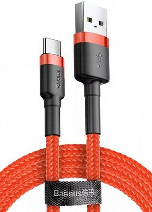 Дата кабель baseus cafule usb to type-c cable 2a (2m) (catklf-c) красный