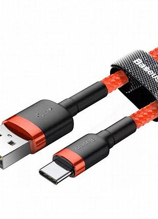 Дата кабель baseus cafule usb to type-c cable 2a (2m) (catklf-c) красный 2