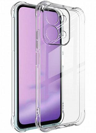 Tpu чехол getman ease logo усиленные углы full camera для xiaomi redmi 15c (global)/poco c85 global бесцветный (прозрачный)