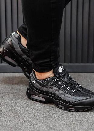 Мужские кроссовки nike air max 95 black grey white / smb+ 🔗