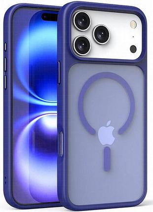 Tpu+pc чехол metal buttons with magnetic fit для apple iphone 17 pro max (6.9") синий / navy blue