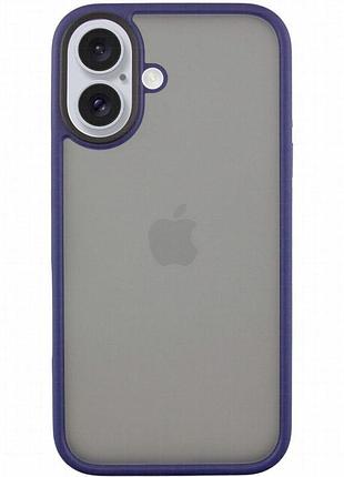 Tpu+pc чехол metal buttons для apple iphone 16 (6.1") синий / navy blue