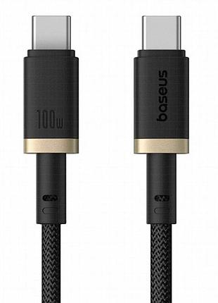 Дата кабель baseus dura series fast charging type-c to type-c 100w (2m) (p10377803) gold / black