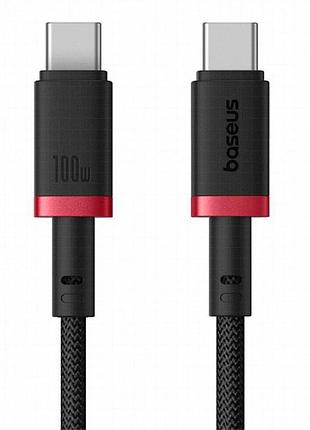 Дата кабель baseus dura series fast charging type-c to type-c 100w (1m) (p10377803u01) red / black