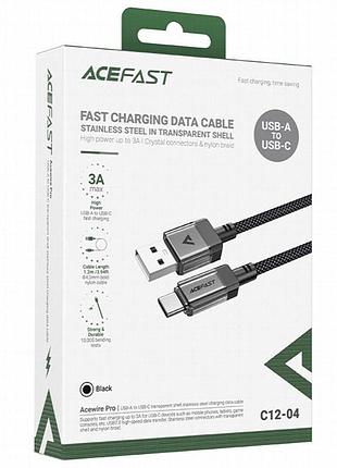 Дата кабель acefast c12-04 usb to type-c 3a (1.2m) black 5