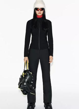 Штани flare water resistant windproof recco® technology ski collection zara, чорні гірськолижні штани zara