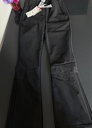 Штани flare water resistant windproof recco® technology ski collection zara, чорні гірськолижні штани zara 7