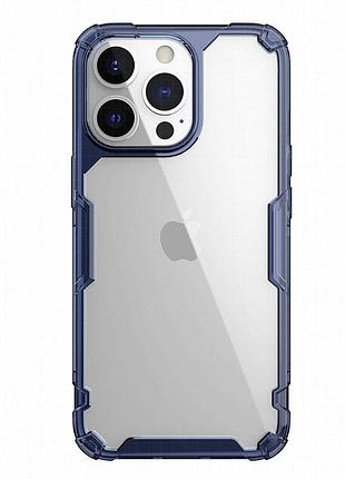 Tpu чехол nillkin nature pro series для apple iphone 13 pro (6.1") синий (прозрачный)