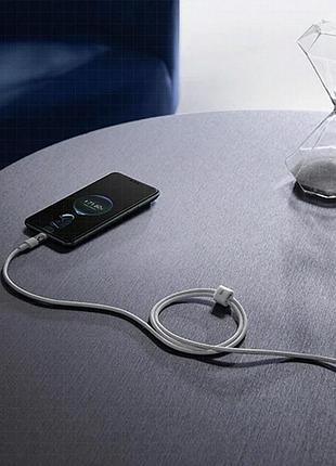 Дата кабель baseus gem fast charging usb to type-c 100w (2m) (p10373002111) moon white 2