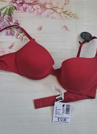 Бюстгальтер жіночий tezenis бавовняний без пуш-апу, 75c, червоний