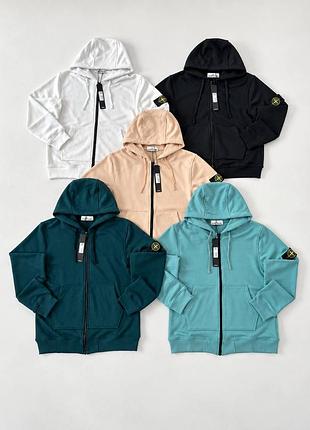 Чоловіче худі stone island на блискавці з капюшоном