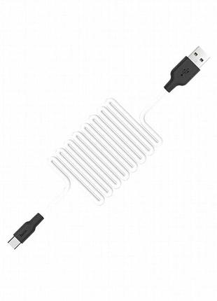 Дата кабель hoco x21 silicone type-c cable (1m) черный / белый 3
