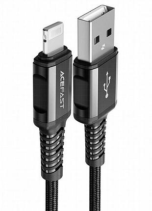 Дата кабель acefast c1-02 usb to lightning 2.4a (1.2m) black
