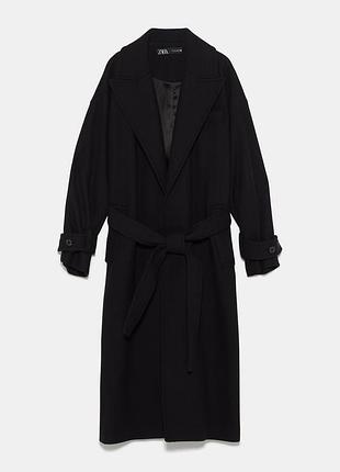 Пальто жіноче zara чорне вовняне