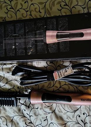 Електричний гребінець-випрямляч terviiiix hot comb — для волосся, перук та бороди, керамічне покриття (163)