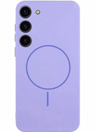 Чехол silicone cover lakshmi full camera (aa) with magnetic fit для samsung galaxy s23 сиреневый / dasheen