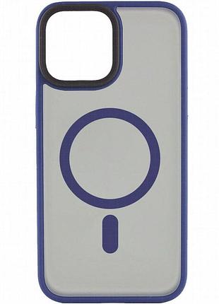 Tpu+pc чехол metal buttons with magnetic fit для apple iphone 15 plus (6.7") синий / navy blue