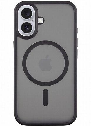 Tpu+pc чехол metal buttons with magnetic fit для apple iphone 16 (6.1") черный / black
