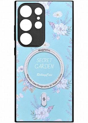 Tpu+pc чехол secret garden with magnetic fit для samsung galaxy s23 ultra mint