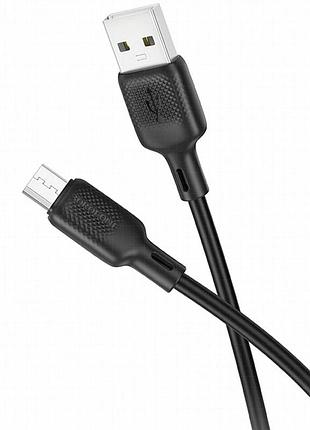 Дата кабель borofone bx113 lenny usb to microusb 2.4a (2m) black 2