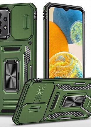 Ударопрочный чехол camshield army ring для samsung galaxy a13 4g / a04s оливковый / army green