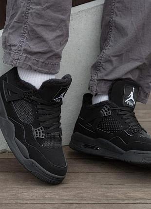 Женские кроссовки nike air jordan retro 4 fur black cat / smb+ 🔗