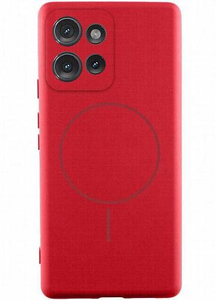 Чехол silicone cover lakshmi full camera (aa) with magnetic fit для motorola moto g75 5g красный / rose red
