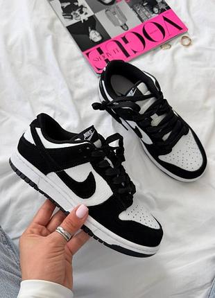 Женские кроссовки nike sb dunk low black white / smb+ 🔗