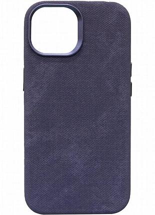 Чехол denim with magnetic fit для apple iphone 15 (6.1") blue
