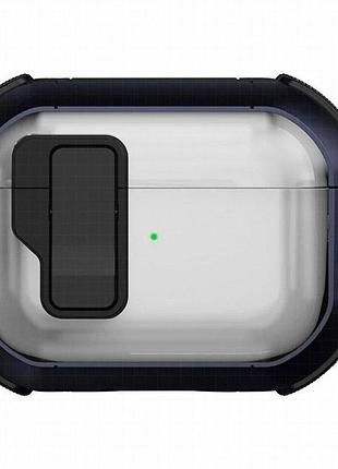 Футляр противоударный locking button для наушников airpods pro 2 / pro blue