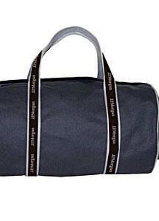 Сумка унісекс j.p.morgan сіра текстильна дорожня/спортивна