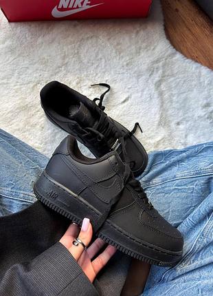 Женские кроссовки nike air force 1 low black premium