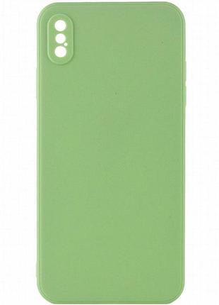 Силиконовый чехол candy full camera для apple iphone xs max (6.5") фисташковый