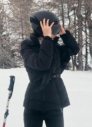 Пуховик water resistant windproof recco® technology ski collection  zara, чорна гірськолижна куртка zara
