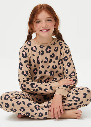 Флисовая пижама с леопардовым принтом от m&amp;s на 11-12 лет