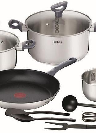 Набор посуды tefal daily cook, 11 предметов, нерж. сталь