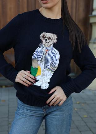 Светр polo bear crewneck sweater black