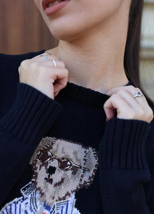 Светр polo bear crewneck sweater black 4