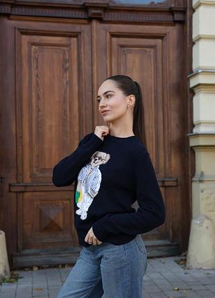 Светр polo bear crewneck sweater black 8